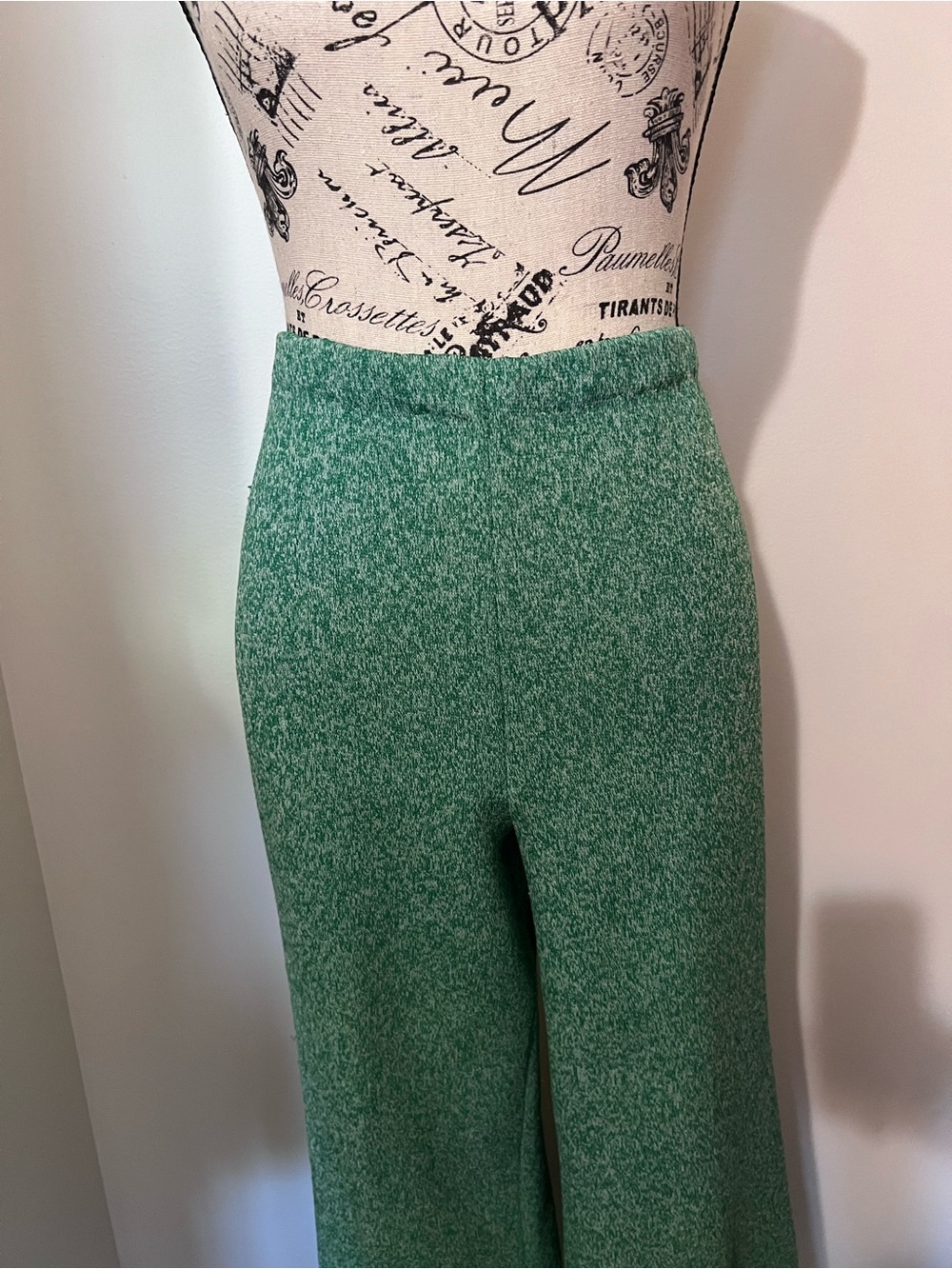 VTG 70s Miss Pernilla Green Knit Cardigan Pants Set 2pc Sporty Stripe 14 - Picture 7 of 14